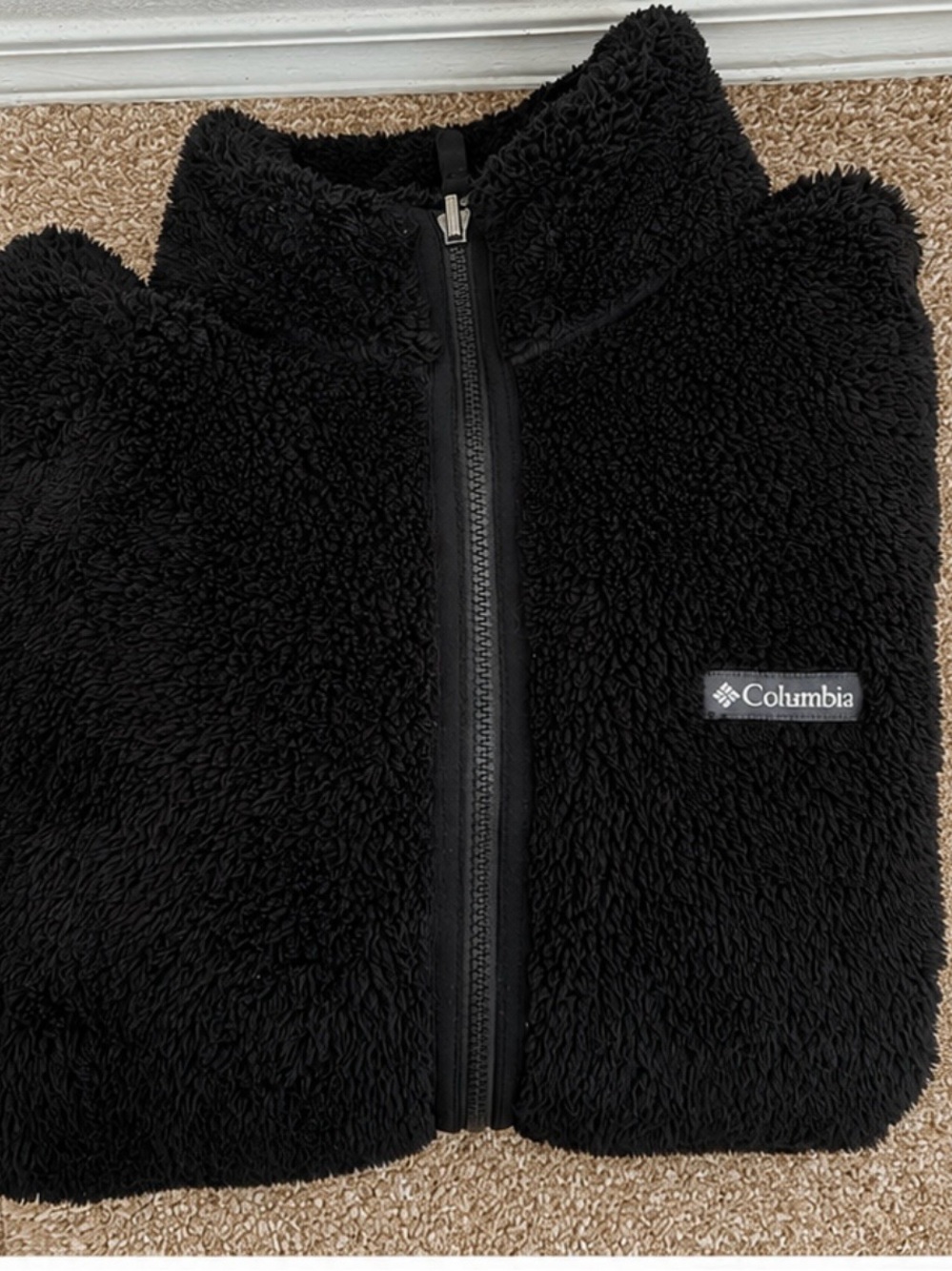 Columbia Women Black Sherpa Fleece Jacket L